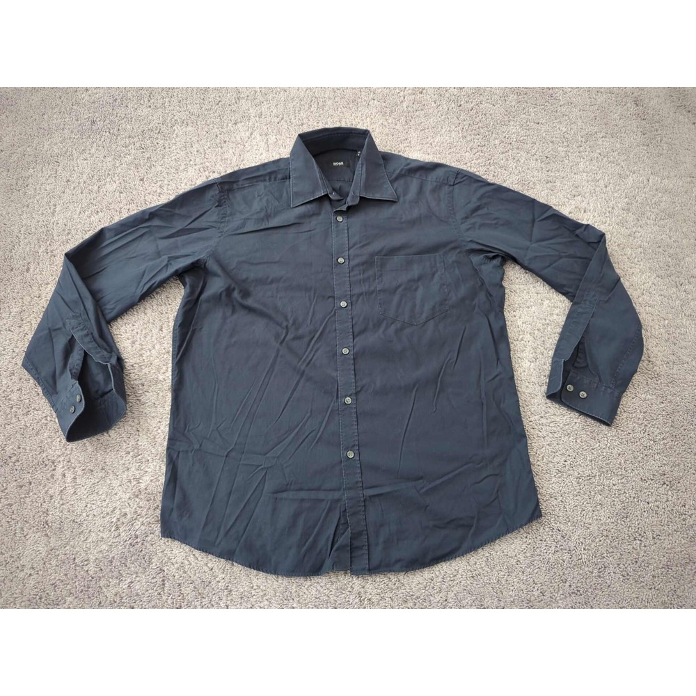 Hugo Boss Button Up Shirt Mens 16/41 XL Chest Pocket Preppy Casual